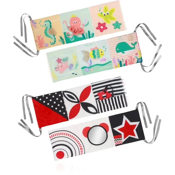 BabyOno BabyOno Reversible Sensory Cloth Book 0m+ kontrastna izobraževalna knjiga Under the Sea 1 kos