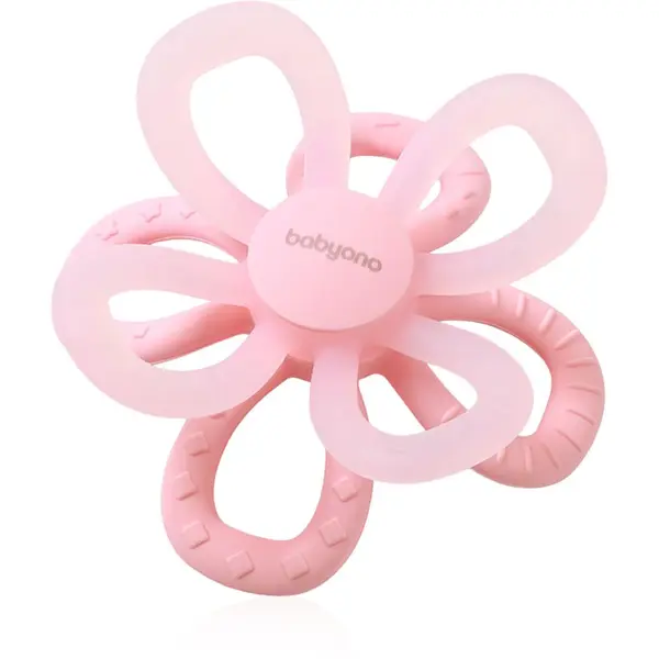 BabyOno BabyOno Silicone Teether Flower grizalo Pink 1 kos
