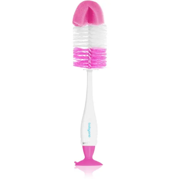 BabyOno BabyOno Take Care Brush for Bottles and Teats krtača za čiščenje 2 v 1 Pink 1 kos