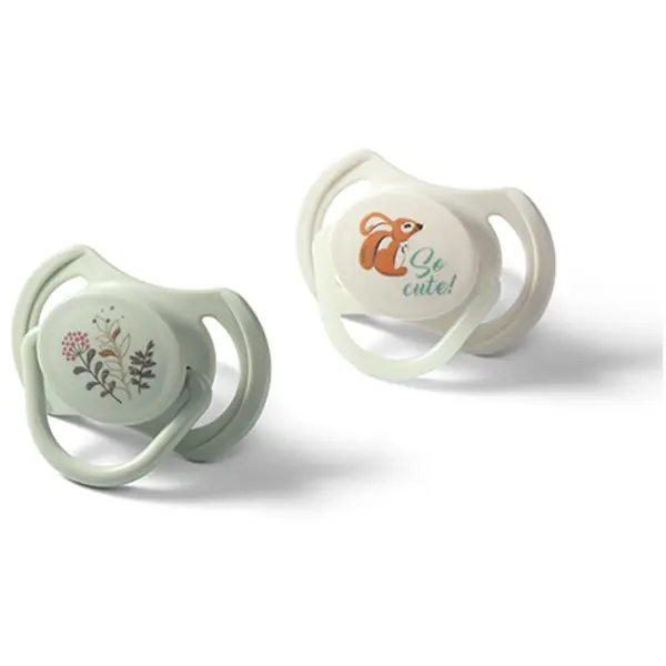 BabyOno BabyOno Take Care Symmetrical Silicone Soothers duda Day & Night 6-18m+ 2 kos