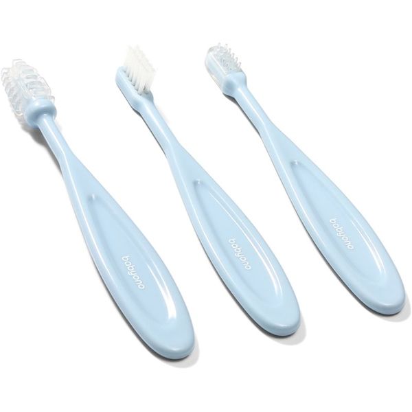 BabyOno BabyOno Toothbrush zobna ščetka za otroke Blue 3 kos