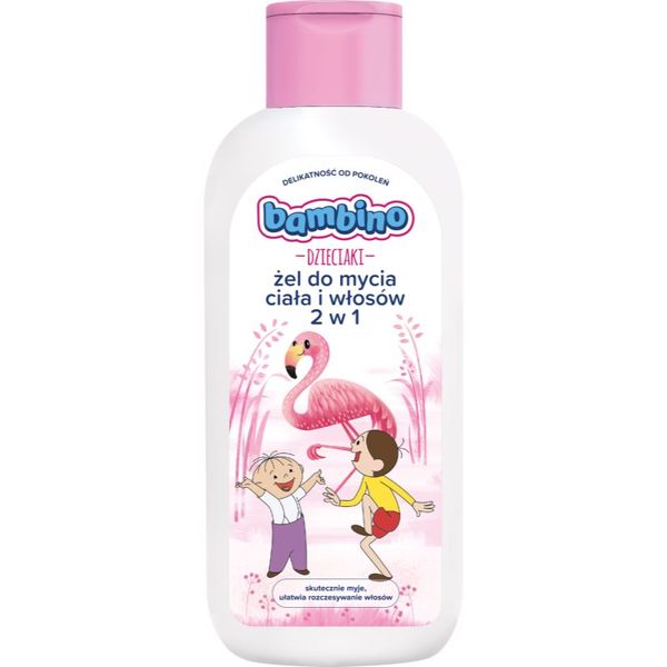 Bambino Bambino Kids Bolek and Lolek gel za prhanje in šampon 2v1 Flamingo 400 ml