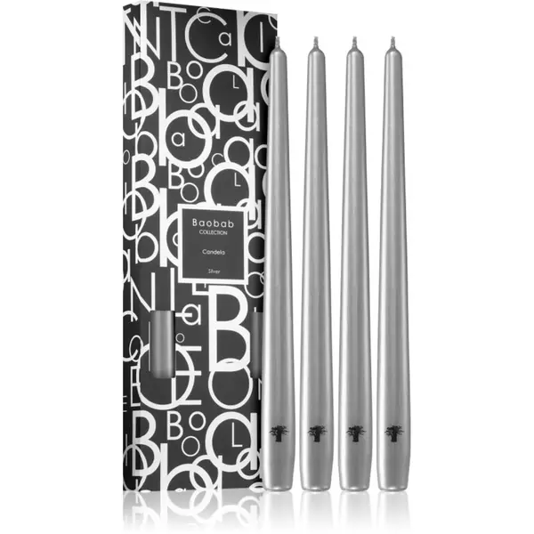Baobab Collection Baobab Collection Candela Silver sveča 4 kos