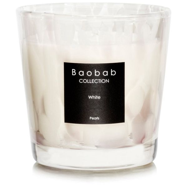 Baobab Collection Baobab Collection Pearls White dišeča sveča 8 cm