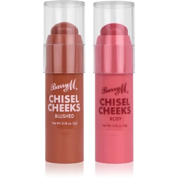Barry M Barry M Chisel Cheeks kremasto rdečilo v paličici duo balení 2x5 g