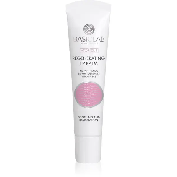 BasicLab BasicLab Dermocosmetics Atopicus regeneracijski balzam za ustnice za zelo občutljivo suho in atopično kožo 15 ml