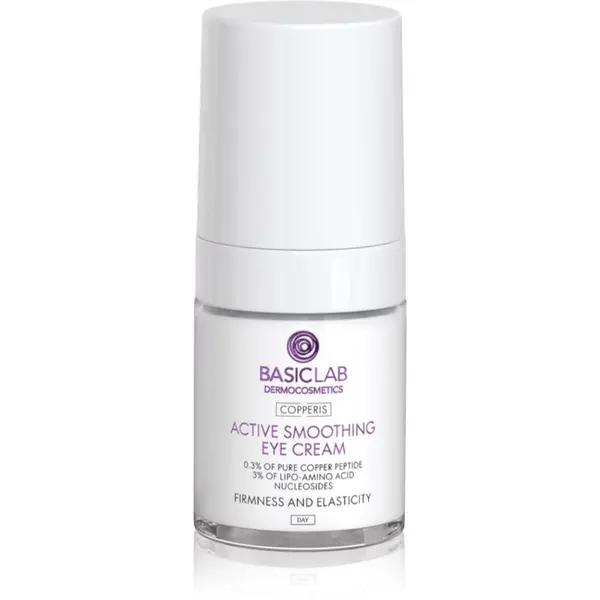 BasicLab BasicLab Dermocosmetics Copperis gladilna krema za predel okoli oči za dan 18 ml