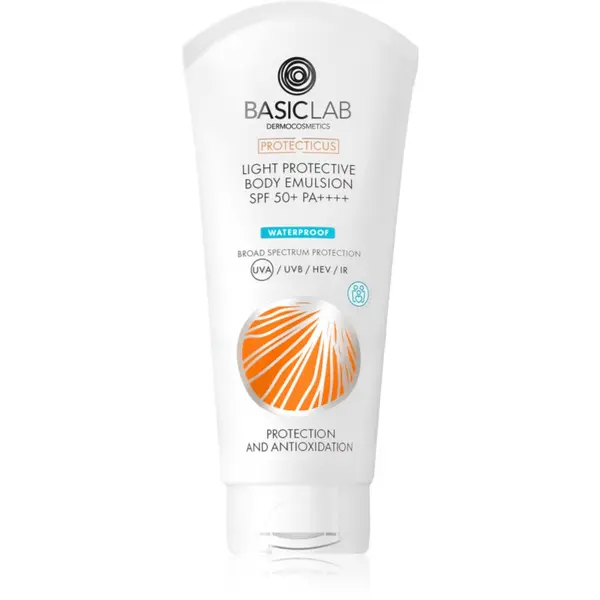 BasicLab BasicLab Dermocosmetics Protecticus vlažilna in zaščitna emulzija za obraz in telo SPF 50+ vodoodporna 100 ml