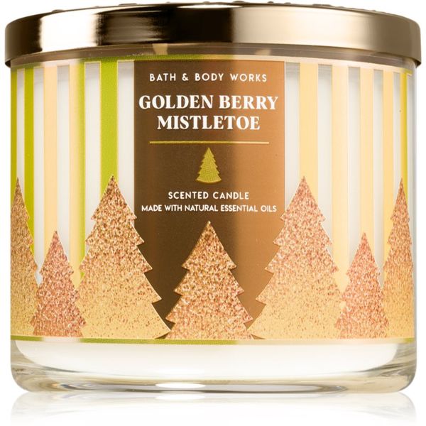 Bath & Body Works Bath & Body Works Golden Berry Mistletoe dišeča sveča 411 g