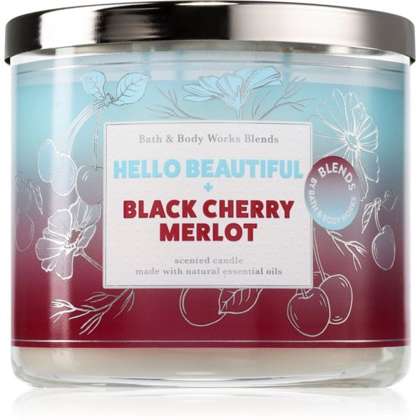 Bath & Body Works Bath & Body Works Hello Beautiful + Black Cherry Merlot dišeča sveča 411 g