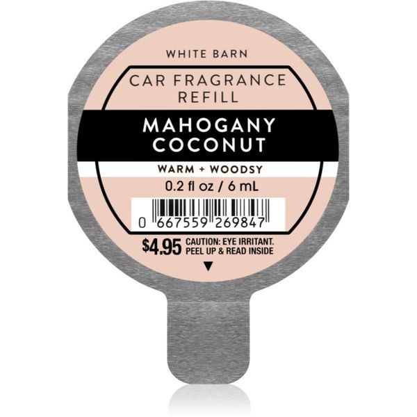 Bath & Body Works Bath & Body Works Mahogany Coconut dišava za avto nadomestno polnilo 6 ml