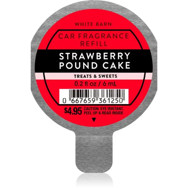 Bath & Body Works Bath & Body Works Strawberry Pound Cake dišava za avto nadomestno polnilo 6 ml