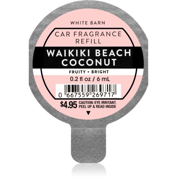 Bath & Body Works Bath & Body Works Waikiki Beach Coconut dišava za avto nadomestno polnilo 6 ml