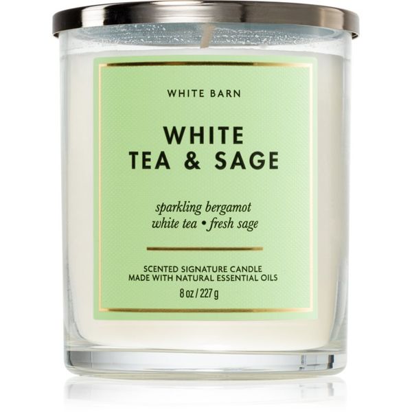 Bath & Body Works Bath & Body Works White Tea & Sage dišeča sveča 227 g