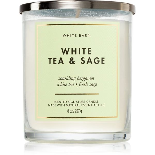 Bath & Body Works Bath & Body Works White Tea & Sage dišeča sveča 227 g
