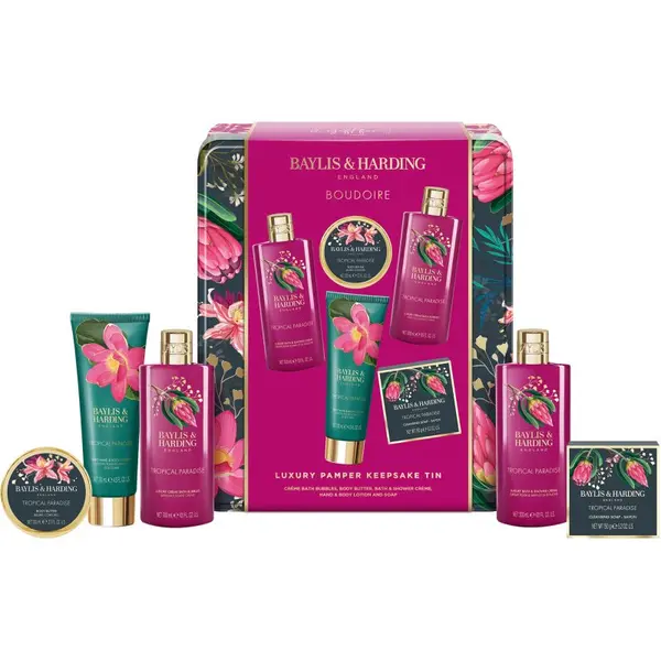 Baylis & Harding Baylis & Harding Boudoire Tropical Paradise darilni set kovinska škatla