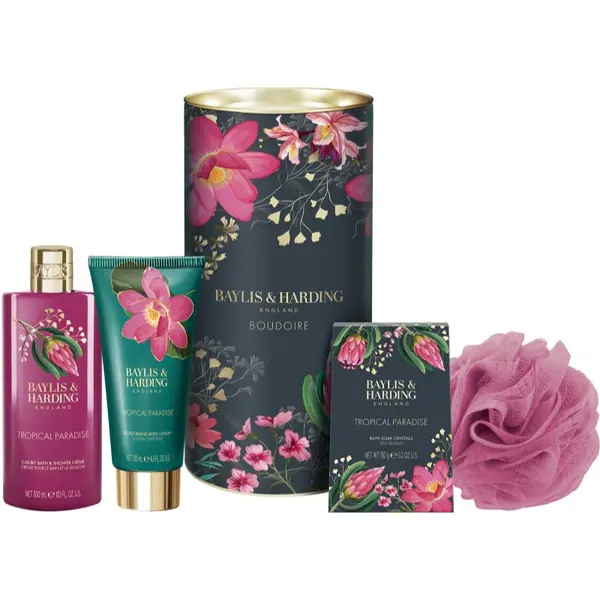 Baylis & Harding Baylis & Harding Boudoire Tropical Paradise darilni set kovinska škatla