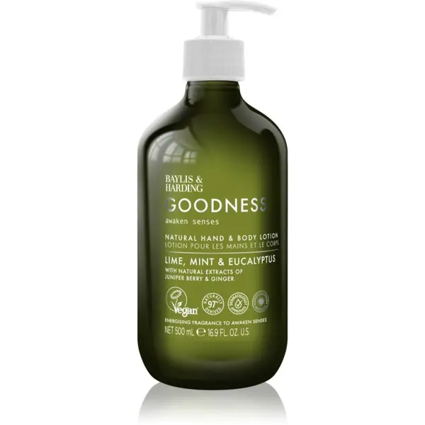 Baylis & Harding Baylis & Harding Goodness Awaken Senses losjon za roke in telo z osvežujočim učinkom dišave Lime, Mint & Eucalyptus 500 ml