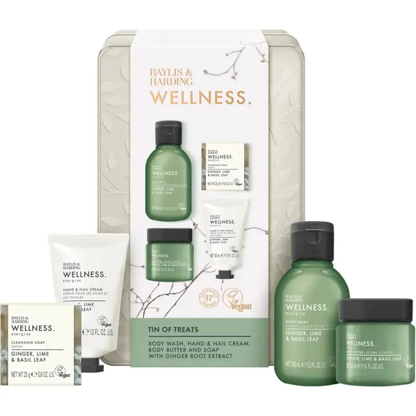 Baylis & Harding Baylis & Harding Wellness. Energise darilni set za telo Ginger, Lime & Basil Leaf