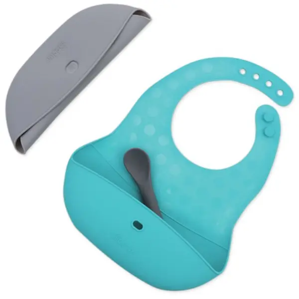 BBLÜV BBLÜV Pöket slinček z žličko Grey/Aqua 2 kos