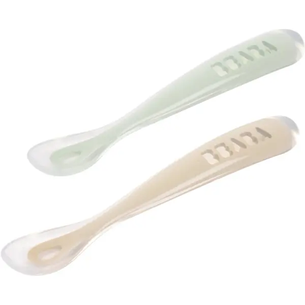 Beaba Beaba Set of 2 Ergonomic Spoons žlička z etuijem Clay 4m+ 2 kos