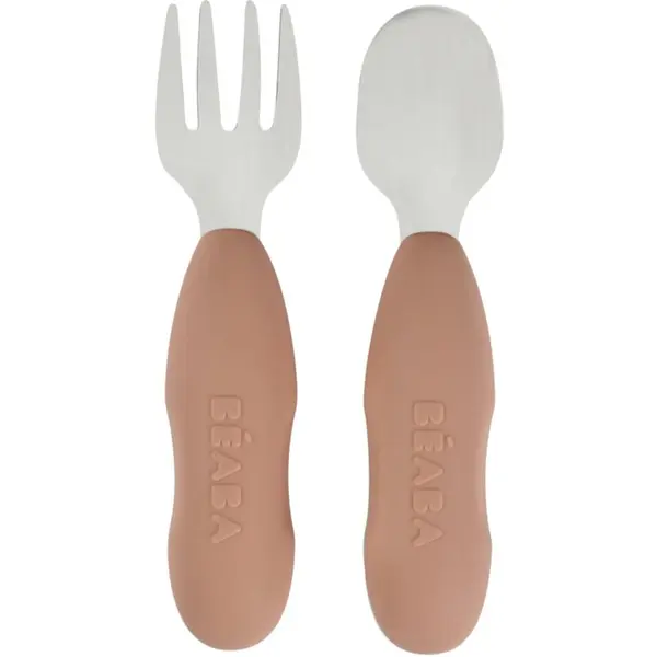 Beaba Beaba Stainless Steel Pre-Cutlery pribor Praline 10m+ 2 kos