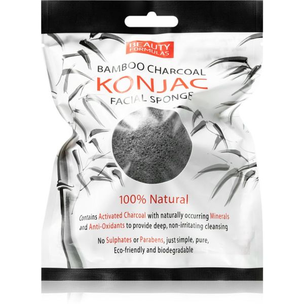 Beauty Formulas Beauty Formulas Charcoal nežna eksfoliacijska gobica z aktivnim ogljem 1 kos