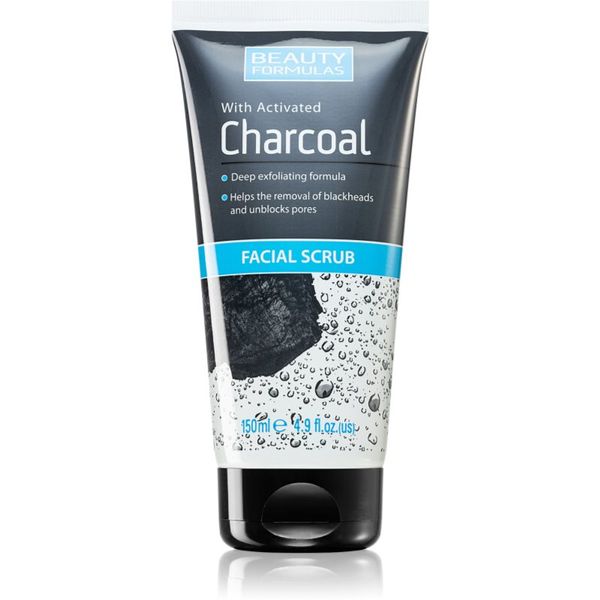 Beauty Formulas Beauty Formulas Charcoal piling za obraz z aktivnim ogljem 150 ml