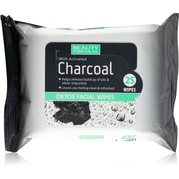 Beauty Formulas Beauty Formulas Charcoal robčki za odstranjevanje ličil z aktivnim ogljem 25 kos