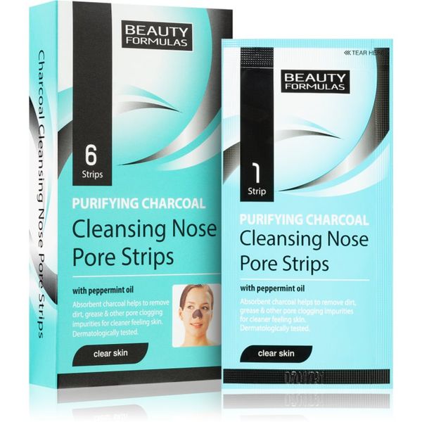 Beauty Formulas Beauty Formulas Clear Skin Purifying Charcoal čistilna maska z aktivnim ogljem za nos 6 kos