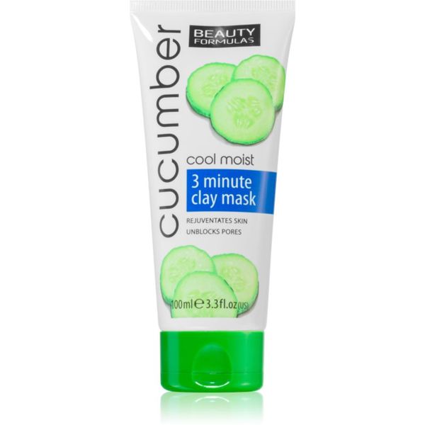 Beauty Formulas Beauty Formulas Cucumber globinsko čistilna maska za obraz z ilovico 100 ml