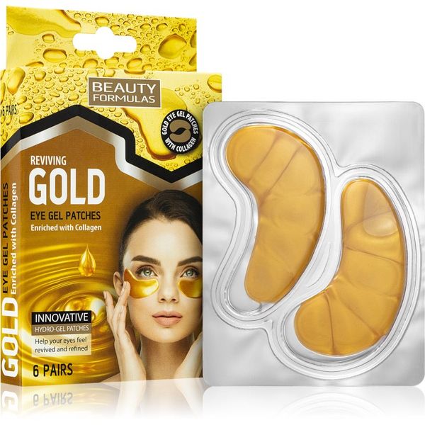 Beauty Formulas Beauty Formulas Gold hidrogel maska za predel okoli oči s kolagenom 6 kos