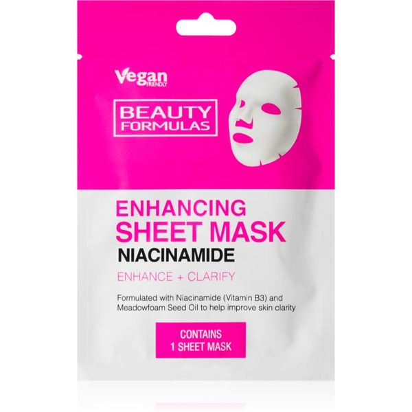 Beauty Formulas Beauty Formulas Niacinamide hranilna tekstilna maska 1 kos