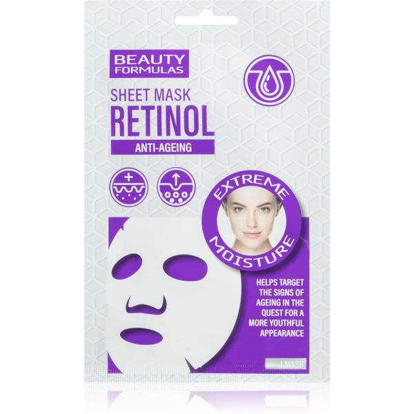 Beauty Formulas Beauty Formulas Retinol maska iz platna proti staranju kože 1 kos