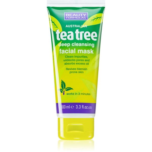 Beauty Formulas Beauty Formulas Tea Tree globoko čistilna maska 100 ml