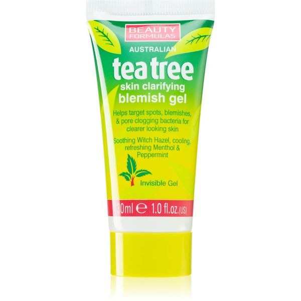 Beauty Formulas Beauty Formulas Tea Tree pomirjevalni čistilni gel proti nepravilnostim na koži 30 ml