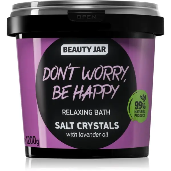 Beauty Jar Beauty Jar Don't Worry, Be Happy relaksacijska sol za kopel z vonjem sivke 1.2 kg
