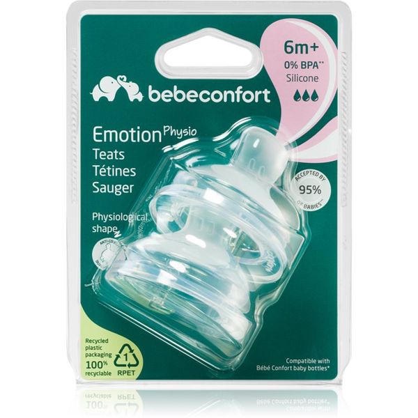 Bebeconfort Bebeconfort Emotion Physio Fast Flow cucelj za stekleničko 6 m+ 2 kos