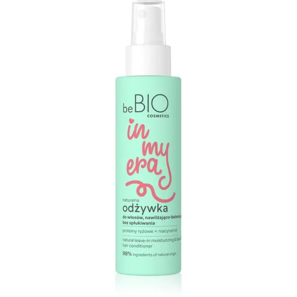 beBIO beBIO In My Era Natural Moisturizing & Balancing balzam brez spiranja v pršilu za normalne lase 100 ml