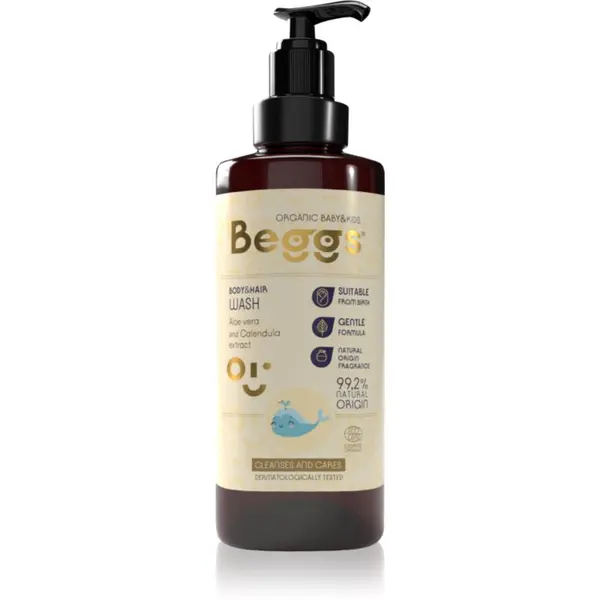 Beggs Beggs Organic Baby & Kids Body & Hair Wash gel za prhanje za telo in lase za otroke od rojstva 200 ml