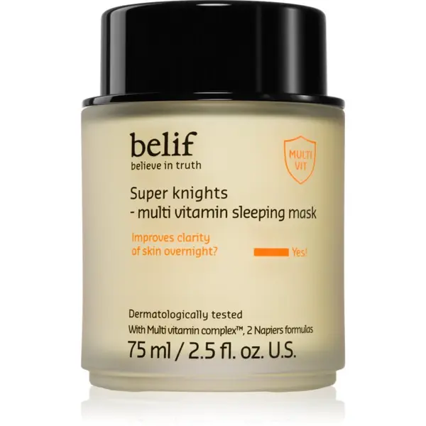belif belif Super Knights Multi Vitamin Mask intenzivna nočna maska za hitro regeneracijo suhe in dehidrirane kože za vse tipe kože 75 ml