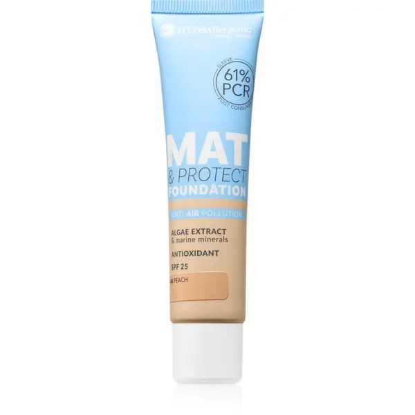 Bell Bell Hypoallergenic Mat & Protect dolgoobstojni matirajoči tekoči puder SPF 25 odtenek 04 Peach 30 g