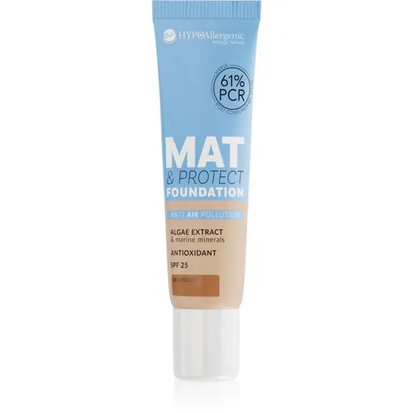 Bell Bell Hypoallergenic Mat & Protect dolgoobstojni matirajoči tekoči puder SPF 25 odtenek 08 Espresso 30 g