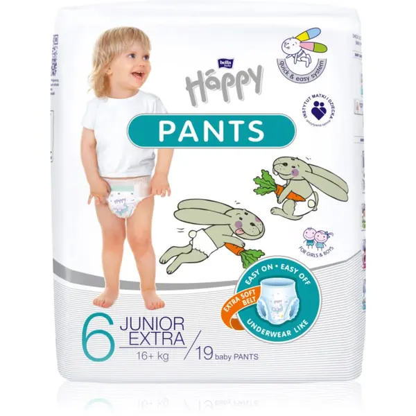 BELLA BELLA Baby Happy Pants hlačne plenice za enkratno uporabo Junior Extra 16kg+ 19 kos