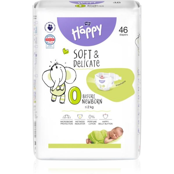 Bella Baby Happy BELLA Baby Happy Soft&Delicate Size 0 Before Newborn plenice za enkratno uporabo ≤ 2 kg 46 kos