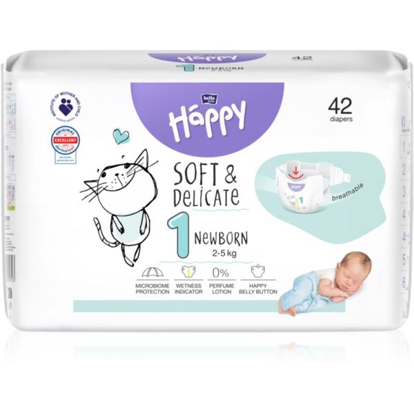 Bella Baby Happy BELLA Baby Happy Soft&Delicate Size 1 Newborn plenice za enkratno uporabo 2-5 kg 42 kos