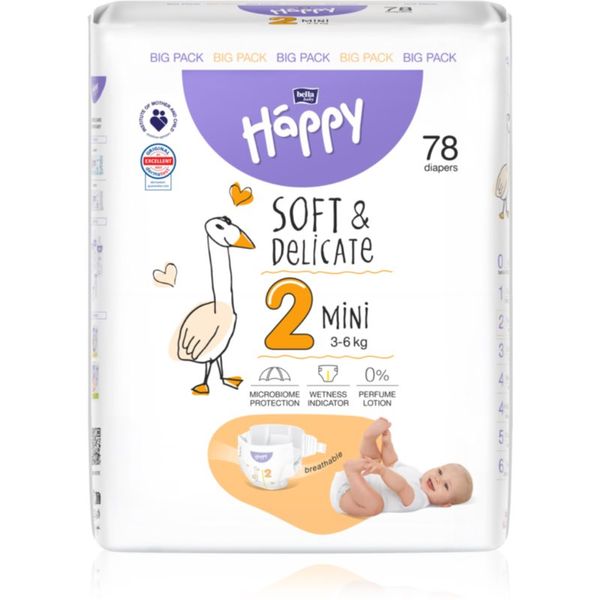 Bella Baby Happy BELLA Baby Happy Soft&Delicate Size 2 Mini plenice za enkratno uporabo 3-6 kg 78 kos