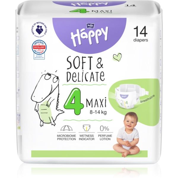 Bella Baby Happy BELLA Baby Happy Soft&Delicate Size 4 Maxi plenice za enkratno uporabo 8-14 kg 14 kos