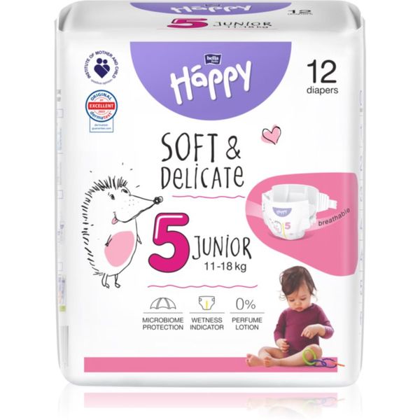 Bella Baby Happy BELLA Baby Happy Soft&Delicate Size 5 Junior plenice za enkratno uporabo 11-18 kg 12 kos