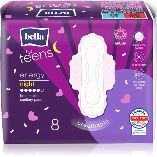 BELLA BELLA For Teens Energy Night vložki za noč 8 kos